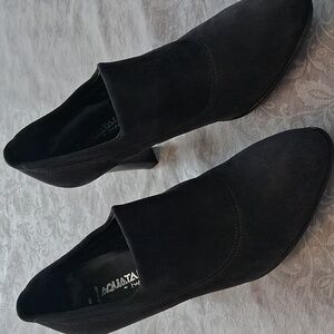 Aquatalia Rosetta Stretch-Suede Gray Ankle Boot Size 8